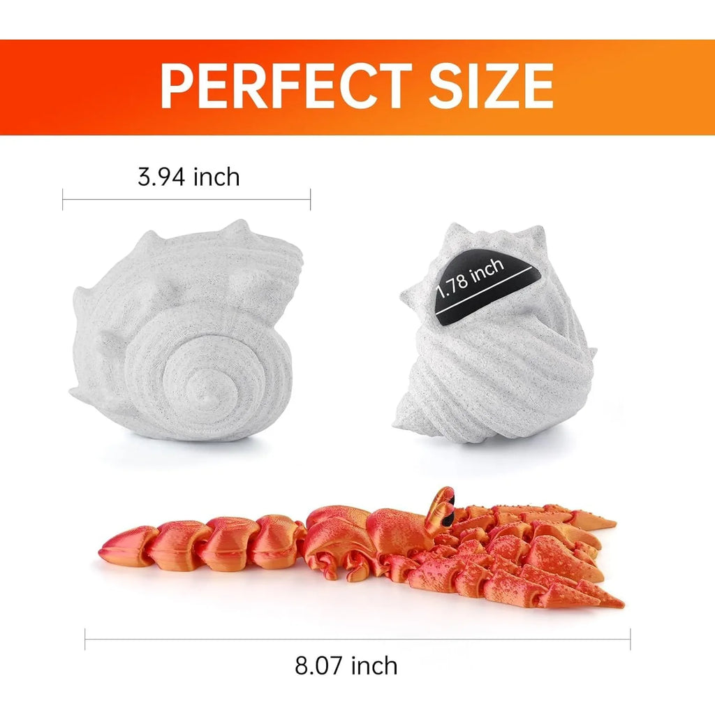 3D Printed Animals 7 8 Hermit Crab Shell Stress Relief Figurines
