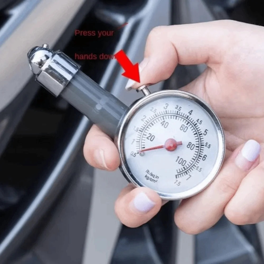 Metal Construction Tire Pressure Gauge High Precision Dual-Scale Dial Air Pressure Meter Mini Dial Mechanical Gauge Zpaxo