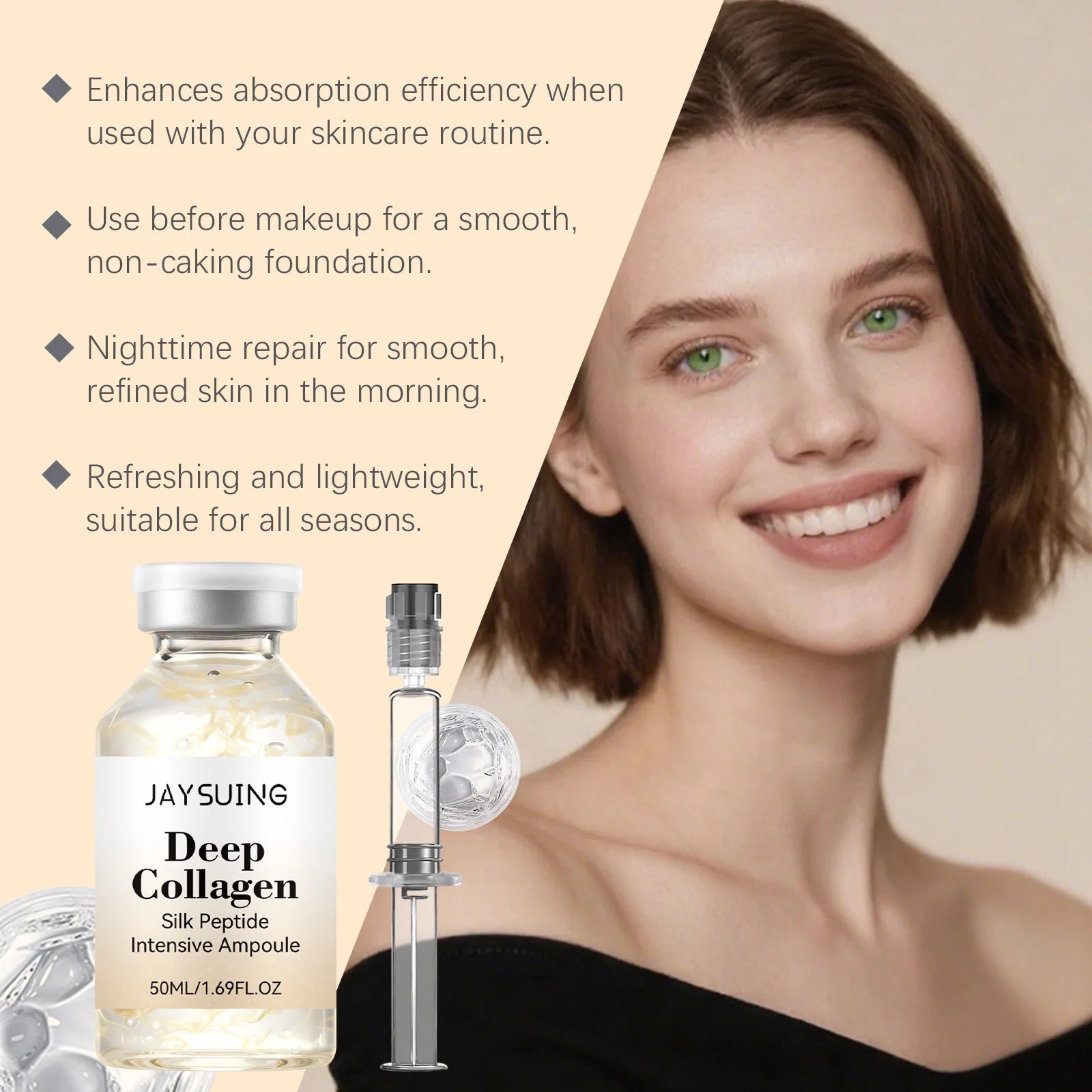 Eelhoe Collagen Silk Peptide Ampoule Serum – Firming & Anti-Aging Face Ampoule Serum Zpaxo