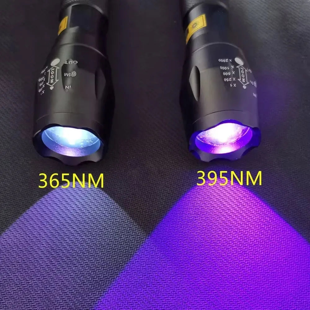 ESMARTER 365nm 395nm Zoom UV LED Blacklight Flashlight Torch