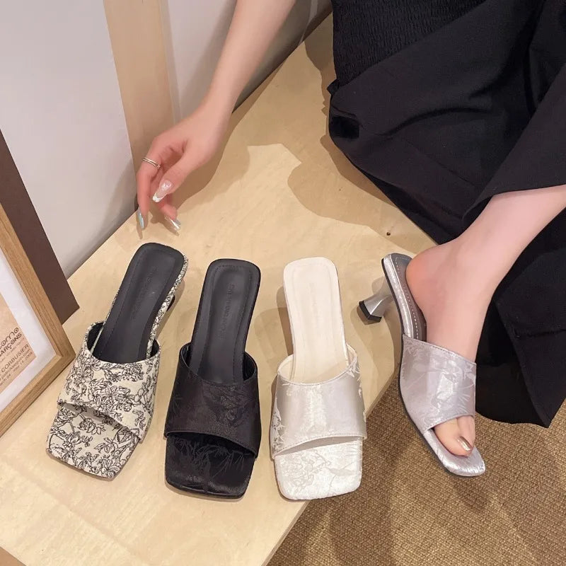 Women's Summer Square Open Toe Comfortable Fashion Casual Elegant Zpaxo