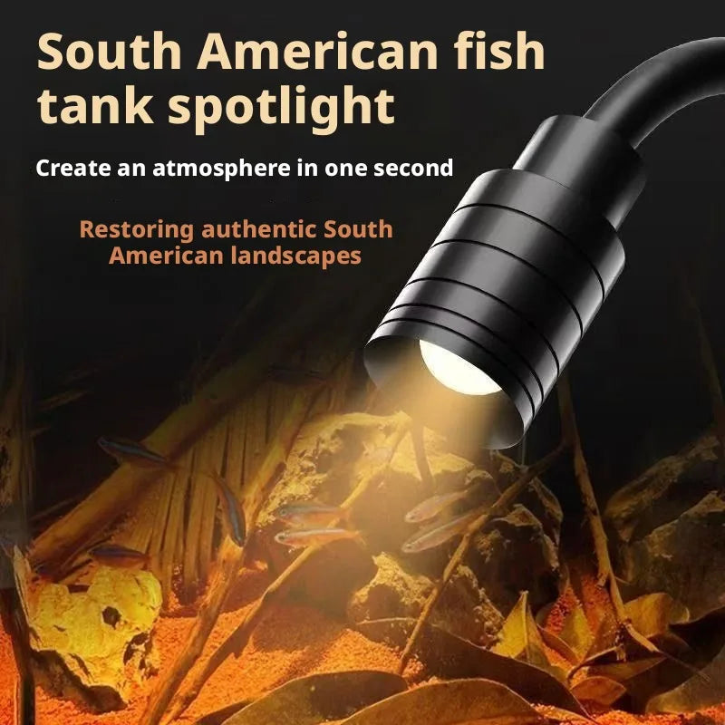 SHINEKNOT Aquarium Clip-On LED Spotlight | Adjustable Focus Tank Light