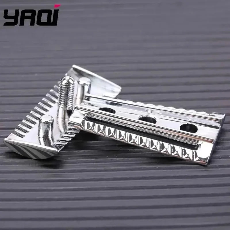 YAQI Slant Safety Razor Head – Aggressive Chrome DE Replacement Safety Razor Head Zpaxo