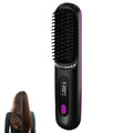 Cordless Hair Straightener Brush – Negative Ion USB Rechargeable Hair Straightener Brush Zpaxo Black