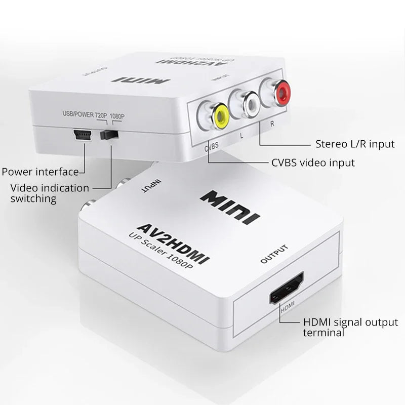 HDMI AV RCA Adapter Converter MINI Box CVSB LR Video Composite Scaler Zpaxo