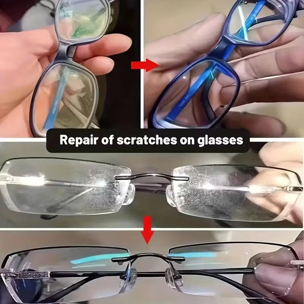 Scratch Remover Eyeglasses Lens Repair Polishing Cream Sponge Cloth