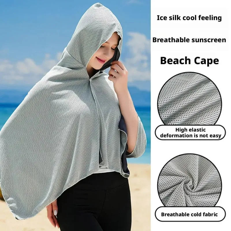 60 Ice Cool Towel Beach Poncho Cover Up Quick Dry Absorbent Oversized Zpaxo