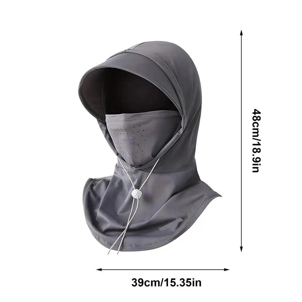 UPF 50 UV Protection Neck Scarf Hat – Cycling & Outdoor UV Sun Hat Cover Zpaxo Gray