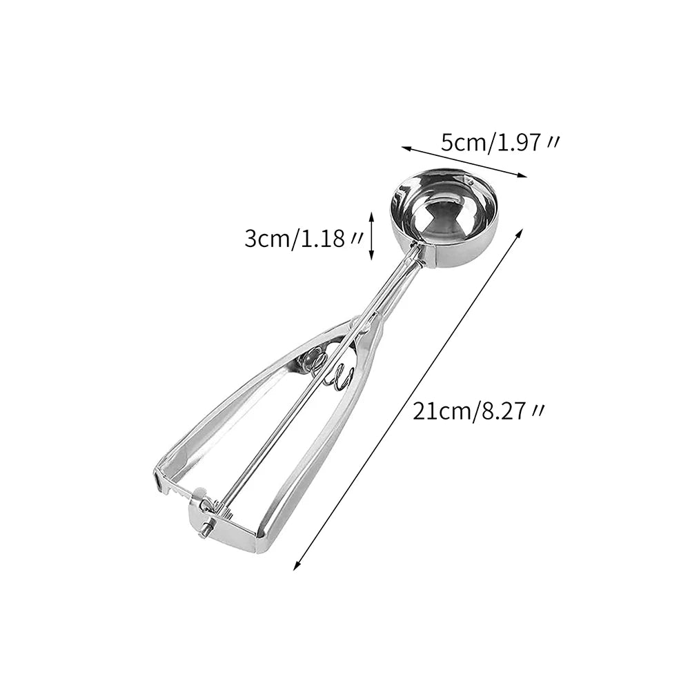 Ice Cream Scoop with Trigger Stainless Steel Cookie Scoop for Baking Fruit Cookie Dough Cupcake Zpaxo M