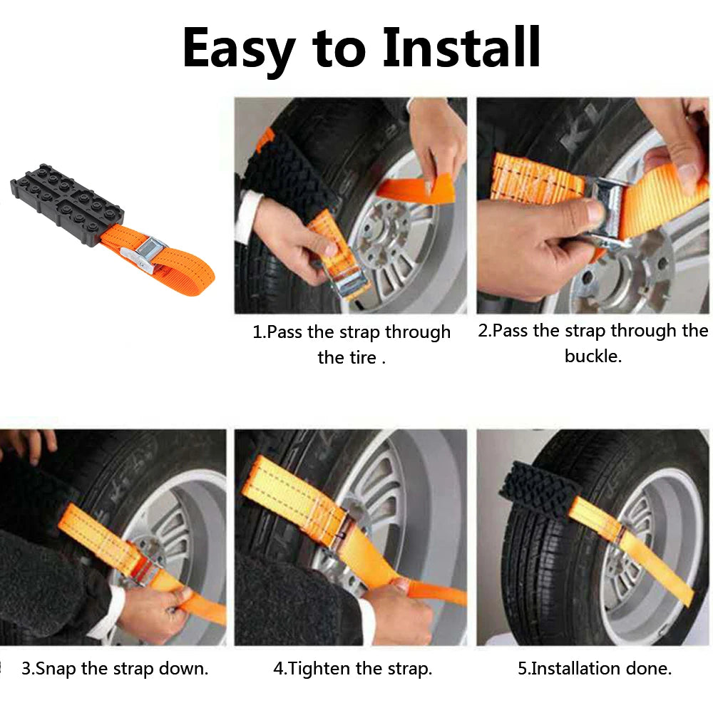 Emergency Snow Mud Sand Durable PU Anti-skid Ice Car Tire Traction