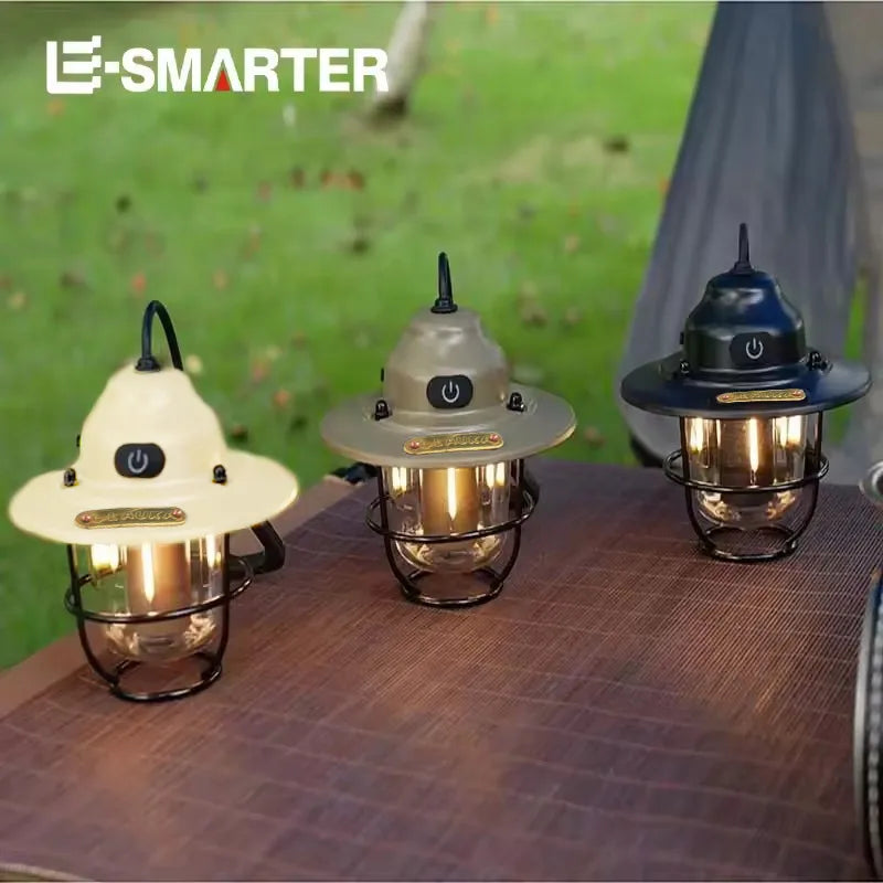 ESMARTER Retro Portable LED Camping Lantern – Multicolour