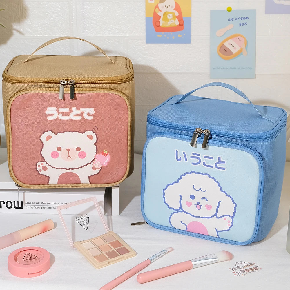 Cartoon Kawaii Makeup Bag Portable Travel Wash Storage Large Toiletry