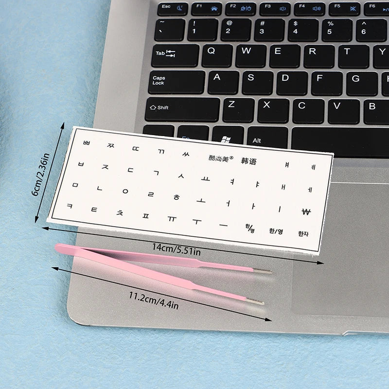 Universal Transparent Korean Language Tear-off Film Keyboard Sticker Zpaxo Black