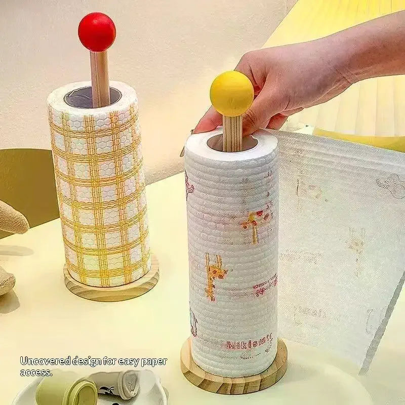 Wood Toilet Paper Holder No Drill Kitchen Storage Tissue Hanger Zpaxo