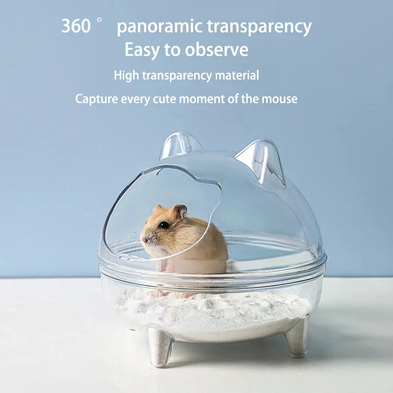 Capacity Transparent Shower Room Hamsters Small Pet Sand Bath Cage Zpaxo