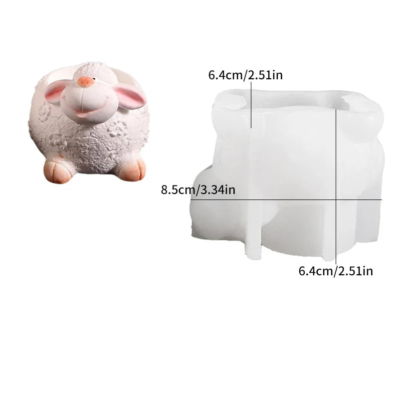 Lamb Cartoon Silicone Candle & Plaster Mold – DIY Craft