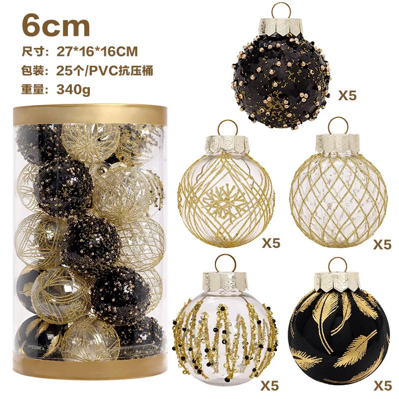 25-Pack 6CM Christmas Ball Ornaments – Festive Tree Decor Christmas Ball Ornaments Zpaxo C