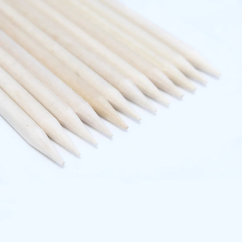 Nail Cuticle Pusher Orange Wood Sticks Nail Manicures Remover Wooden Design Nail Gel Polish Drawing Stick for Nail Art Zpaxo