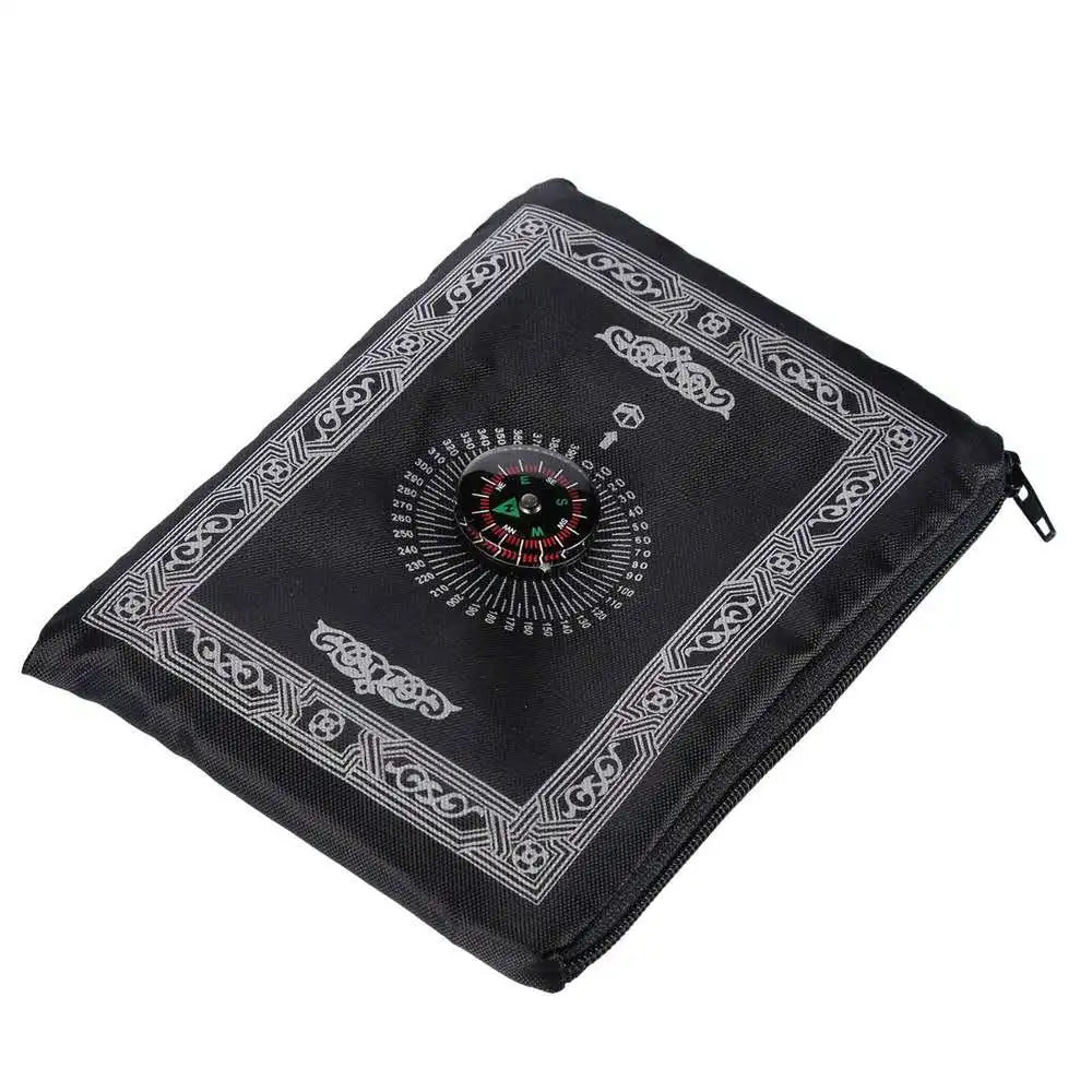 Portable Prayer Pocket Prayer Rug Islamic Gift Muslim Waterproof Praying Rug with Compass Travel Praying Blanket 100*60cm Zpaxo