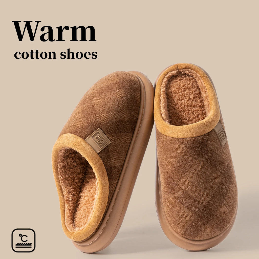 Men's Winter Slippers Non-slip Fleece-lined Thick Sole Comfortable