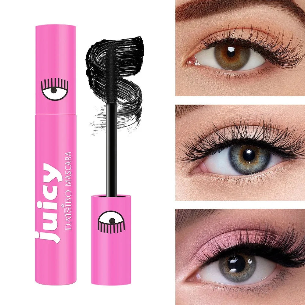 5D False Lash Effect Mascara Ultra Black Waterproof & Sweatproof Curling Fiber Non-caking Extension Forked Brush Head Cosmetics Zpaxo