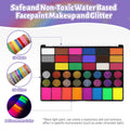 42-Colors Water-based Face Body Painting UV Neon Glitter Fluorescent Zpaxo 42 color
