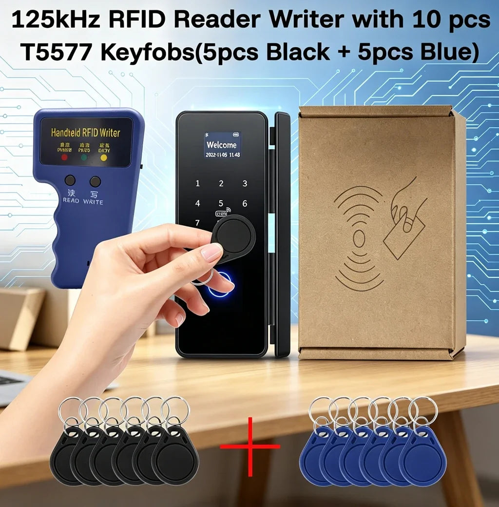DIXSG Handheld 125kHz RFID Duplicator Reader Writer Copier T5577 Zpaxo