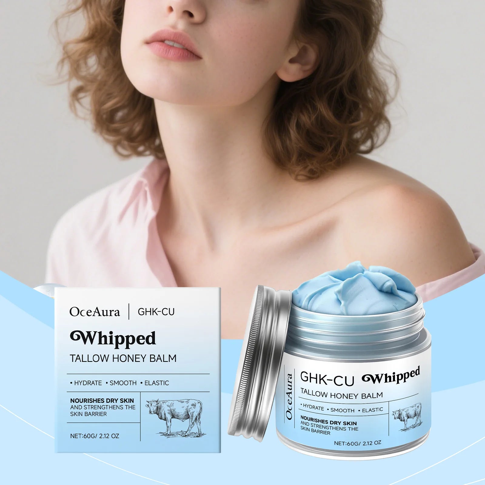 OceAura Tallow & Honey Whipped Body Cream | Deep Hydration Body Moisturizing Cream Zpaxo