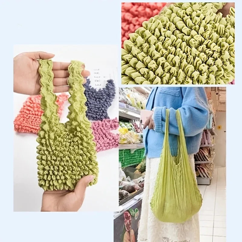 Large Capacity Stretch Tote Bag Magic Retractable Shopping Handbag