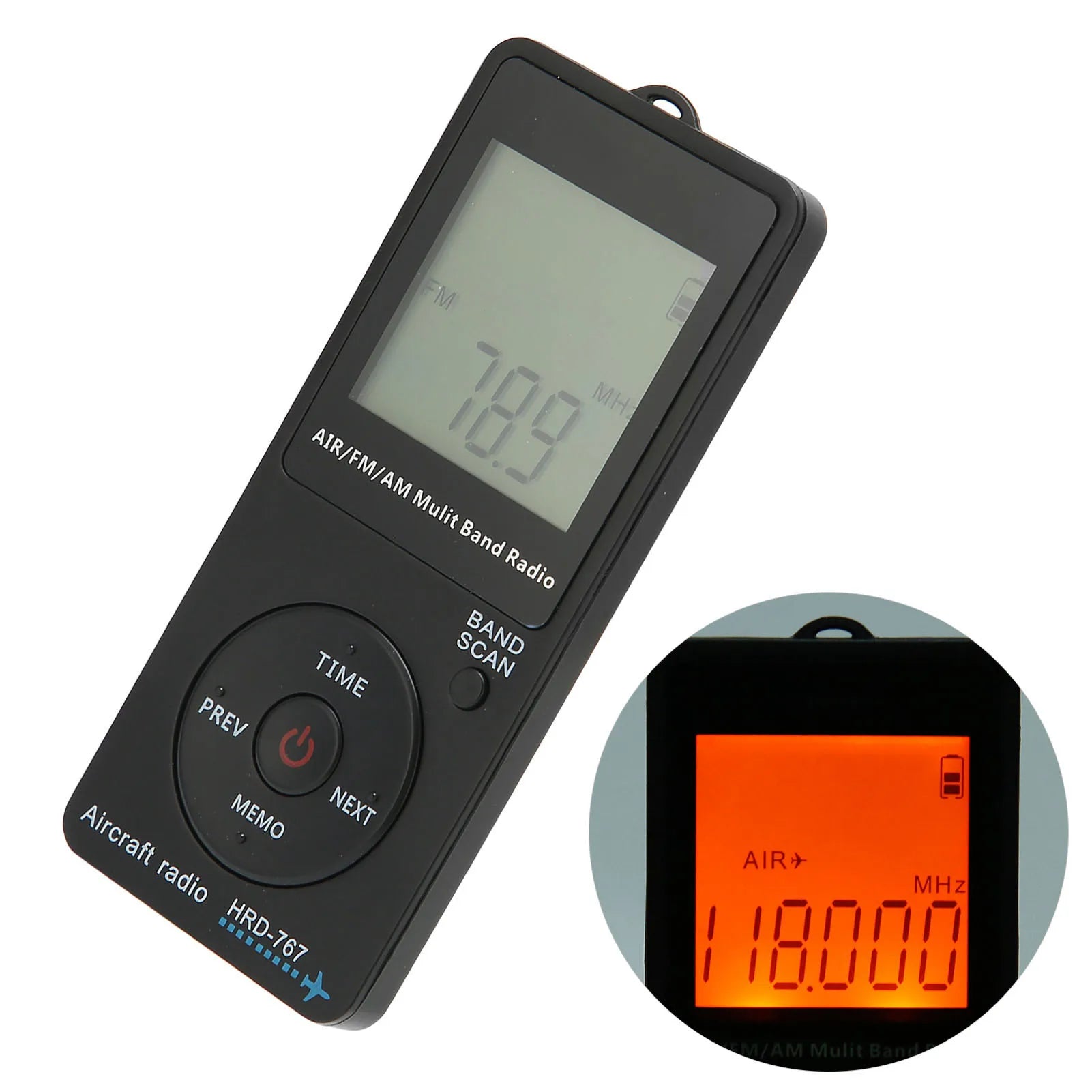 Aircraft Band Radio HRD 767 Portable Automatic Power Off FM AM AIR