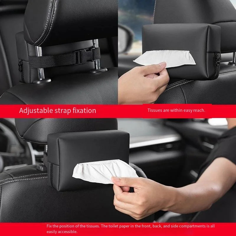 Car Interior Tissue Box Armrest Bag Drawstring Paper Napkins