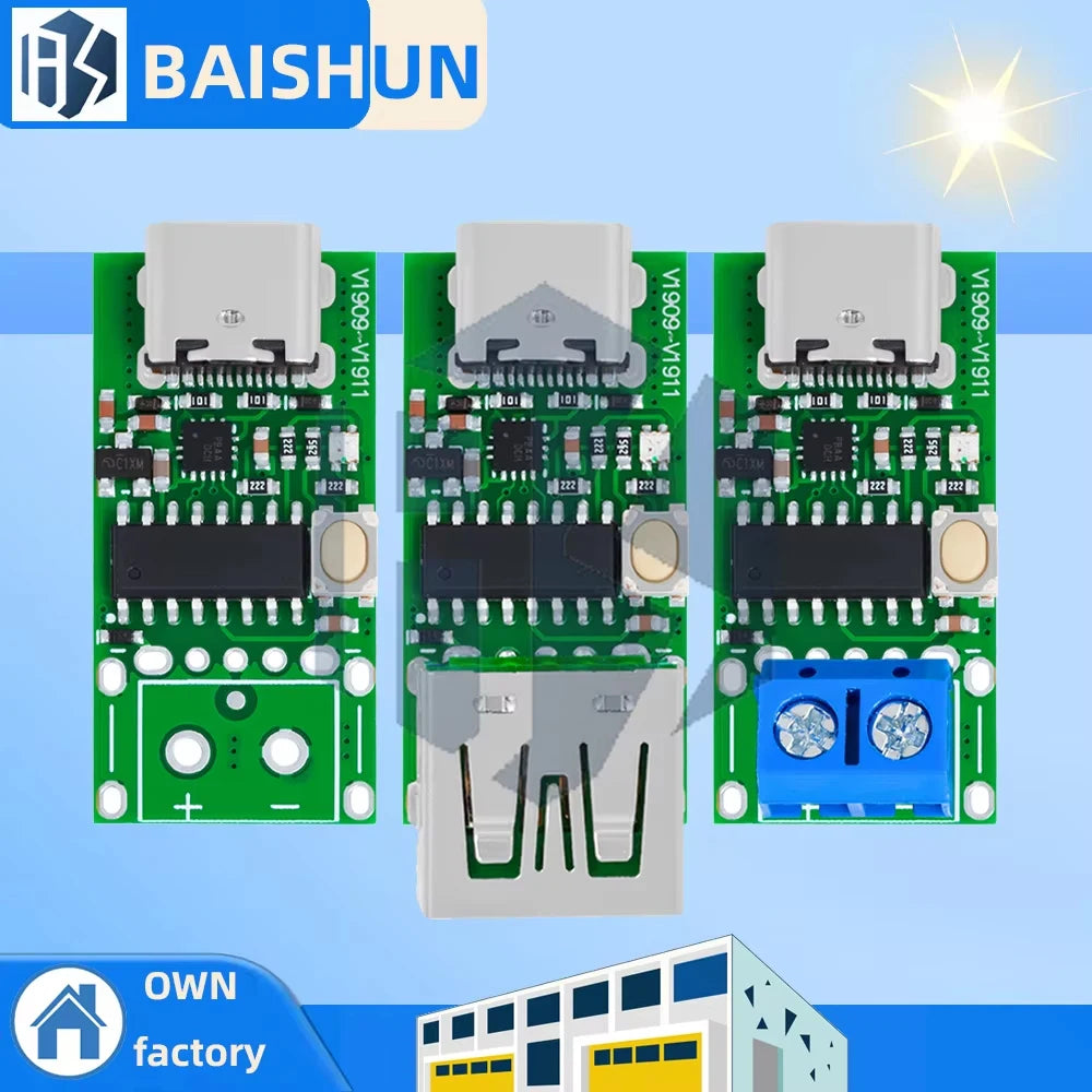 ‌USB-C PD3.0/QC4 Fast Charge Trigger Module – 5-20V Programmable DC Output for Laptop Charging, Power Bank Activation Zpaxo