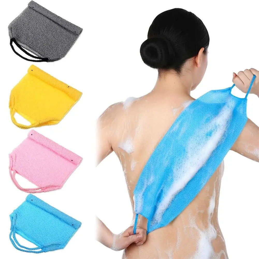 Handles Exfoliating Back Washers Scrub Double-sided Stretchable Backs Zpaxo