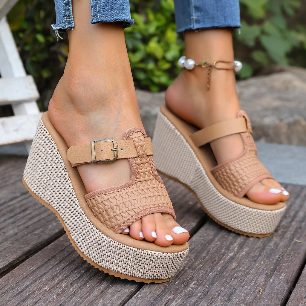 Women Platform Sandals High Heel Peep Toe Sandals Women Lightweight Wedge Shoes Ladies Thick Sole Summer Shoes Zapatos De Mujer Zpaxo