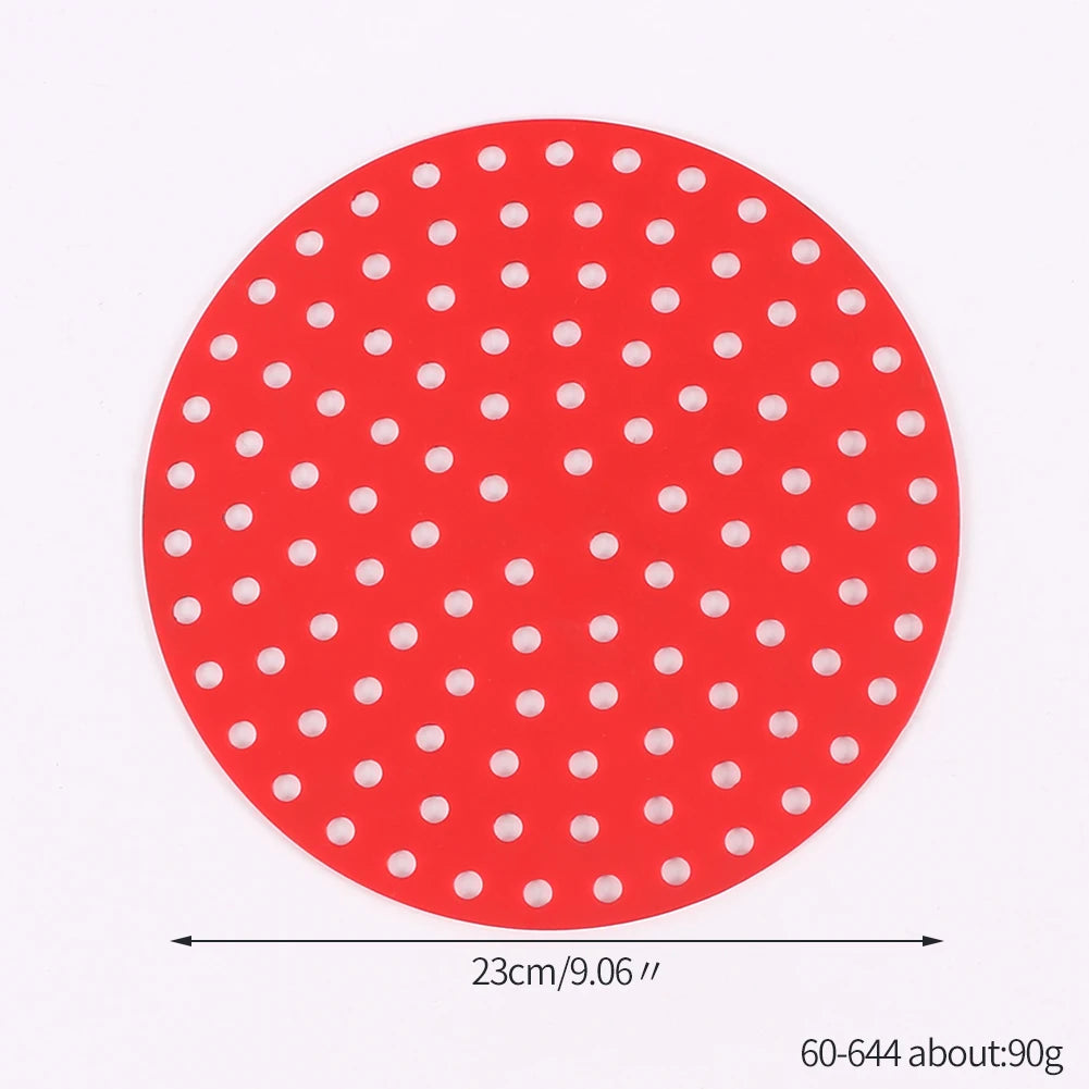 Air Fryer Silicone Liner Mat Reusable Non-Stick Baking Mat Round Square Kitchen Air Fryer Accessories Zpaxo 9in red square
