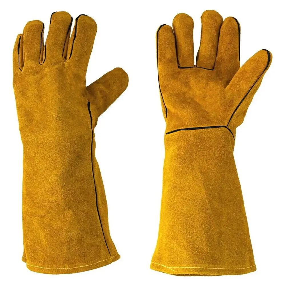 Flame-Retardant Leather Welding Gloves – Heat-Resistant Work Gloves