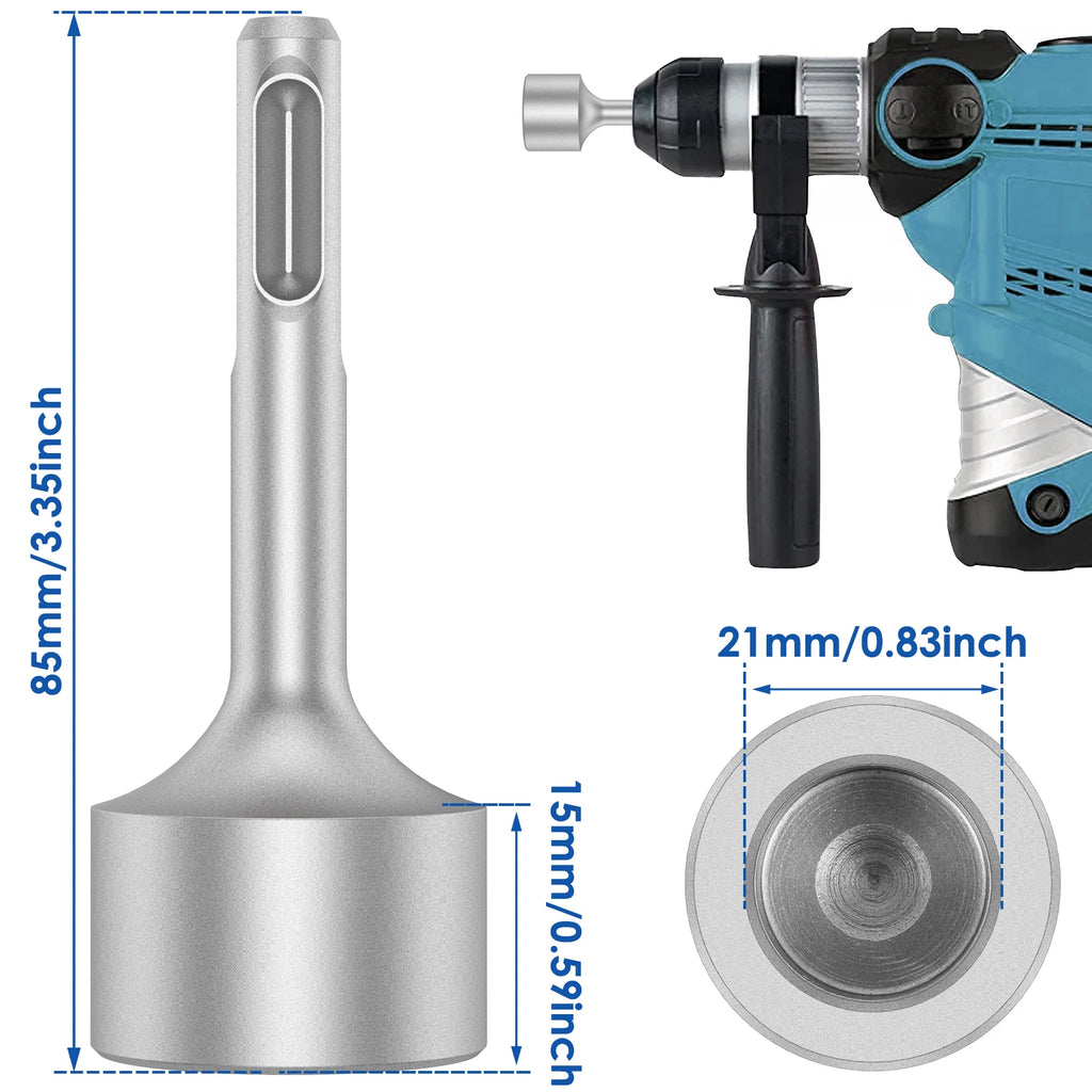 SDS Plus Ground Rod Driver for Rotary Hammer Drill Tools 19/21/25/35mm Hardened Steel Earth Stake Hammer Drill Grounding Rod Zpaxo 21mm