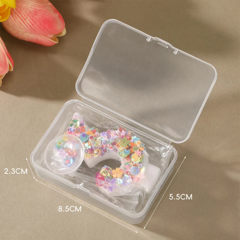 Sequined Flower Number Birthday Candles 0-9 Party Cake Decorations