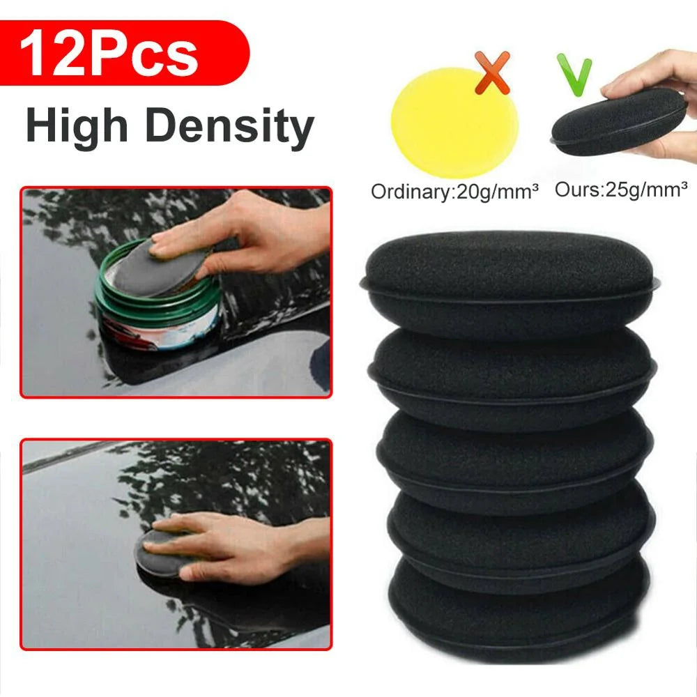 12 Pcs Polish Foam Sponges High Density Waxing Microfiber Polishing Pads Durable Detailing Applicator Pad Zpaxo