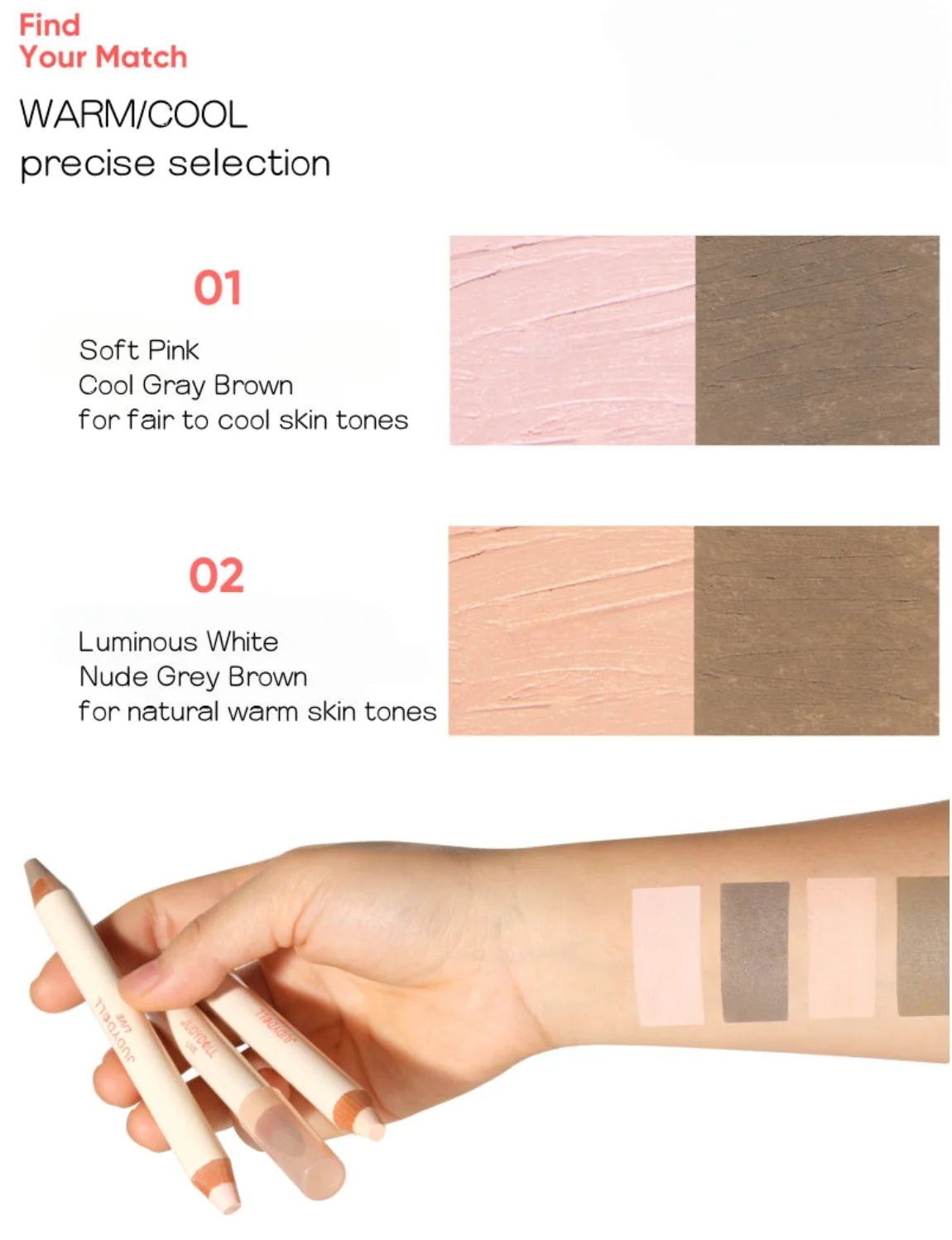 JUDYDOLL Two-tone Live Highlight Contour Stick 5g Face Shadow Highlighter Matte Nature 100% Original Makeup Cosmetics Zpaxo