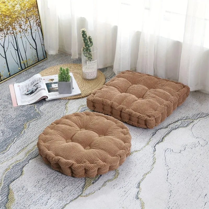 Linen Cushion Pearl Cotton Square Stool Backrest Pillow Home Office