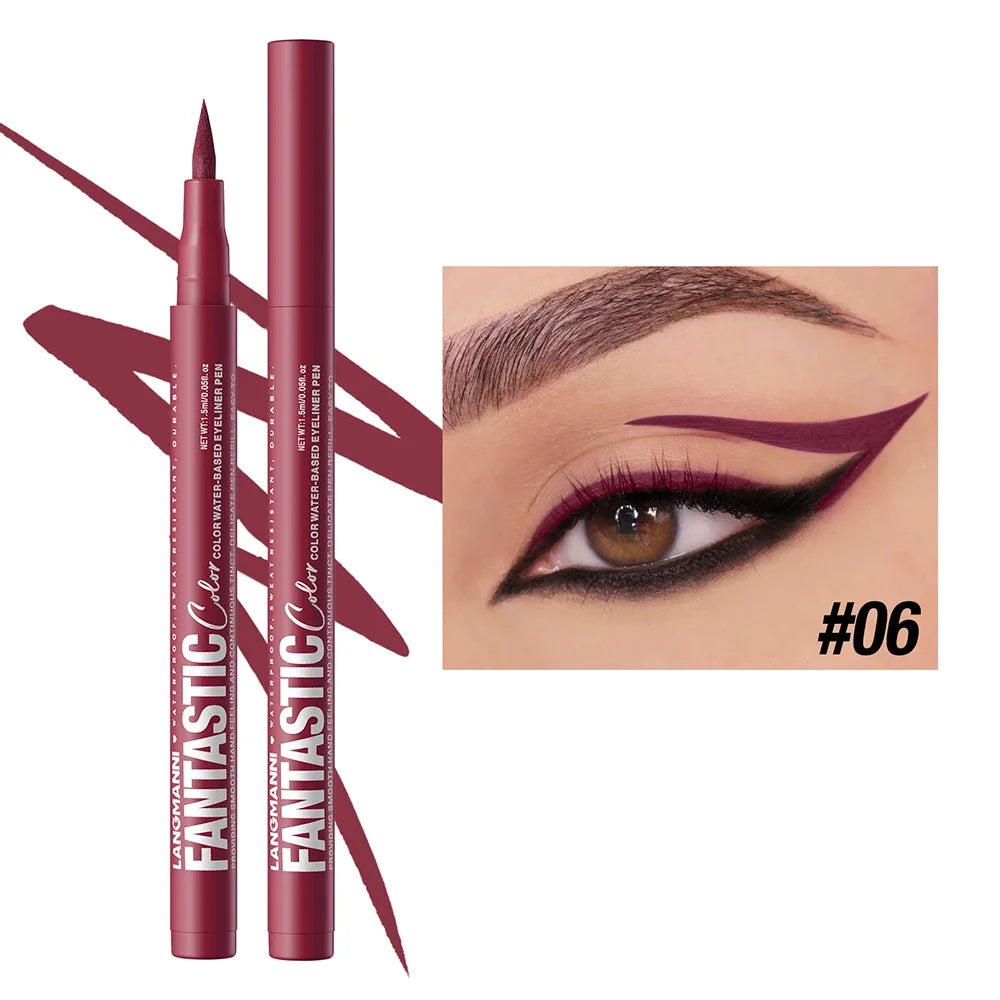 Matte Pink Eyeliner Pencil Easy-to-pigment Fantastic Liquid Pen Zpaxo 06