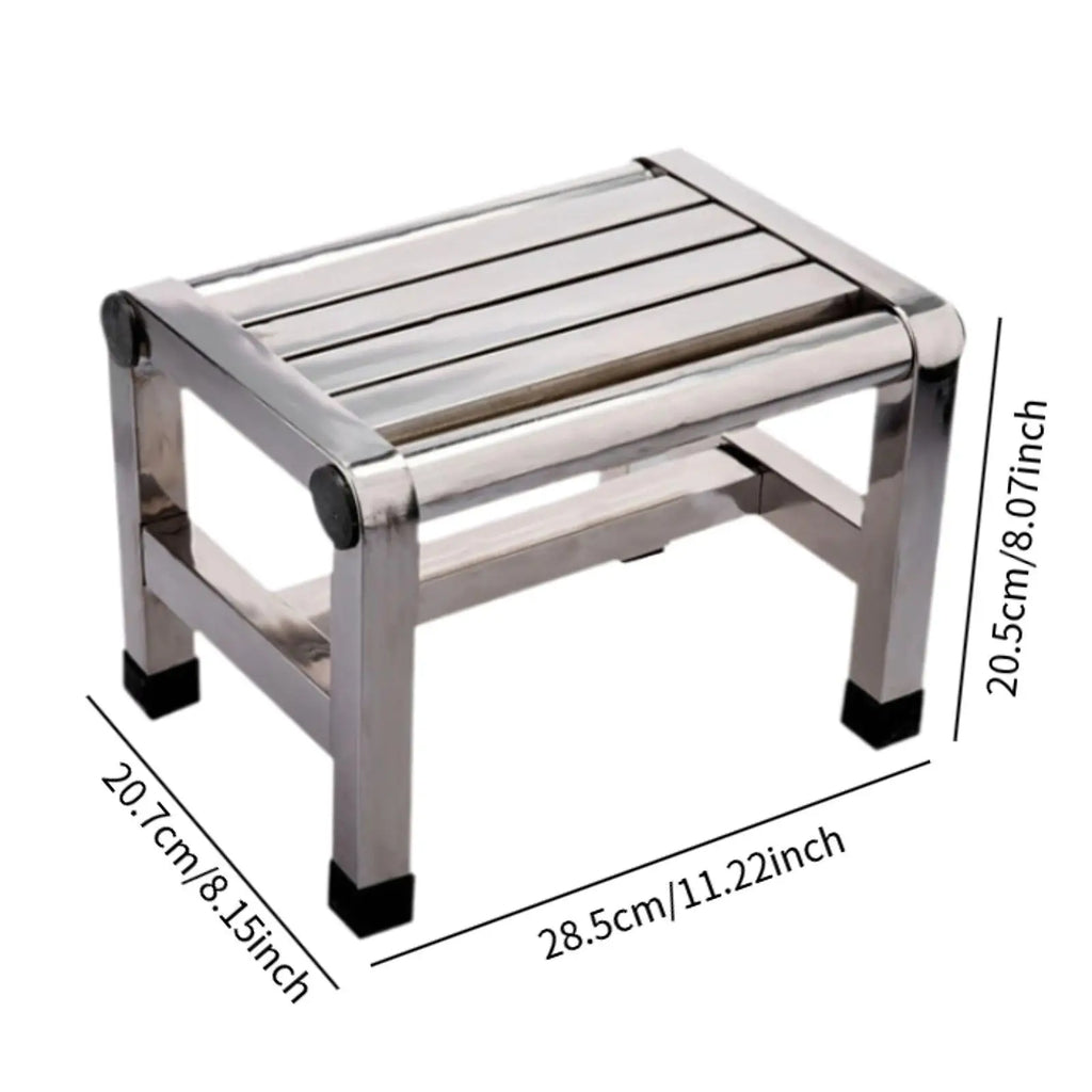Shower Stool Non Slip Multifunctional Portable Metal Step Stool Foot Rest for Bedside Apartment Bedroom Kitchen Living Room Zpaxo