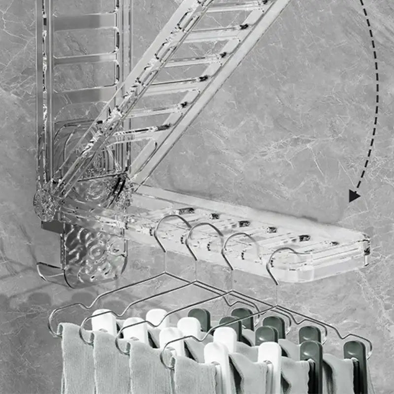 Foldable Clothes Airer with Suction Cup Easy Install Foldable Laundry Hanger Retractable Clothes Drying Rack for Homes Zpaxo