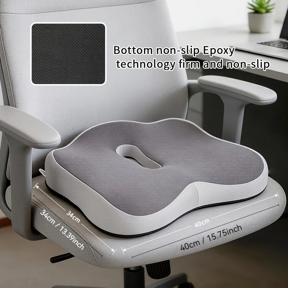 Memory Foam Seat Cushion Ergonomic Design Central Groove Suitable