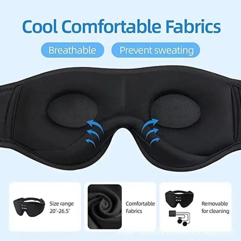 3D Eye Mask Music Play Sleeping Headphones with Built-in HD Speaker Mask For Sleep Headphones Bluetooth Zpaxo