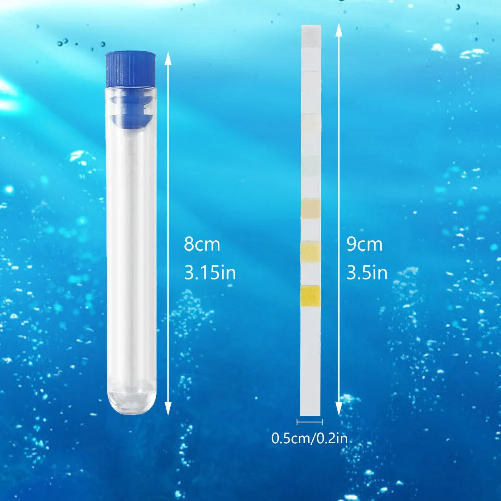 100pcs Aquarium Test Strips 7-IN-1/ 3-IN-1 Fish Tank Test Kit Freshwater Saltwater Aquarium Water Test to Detect pH Test Strips Zpaxo