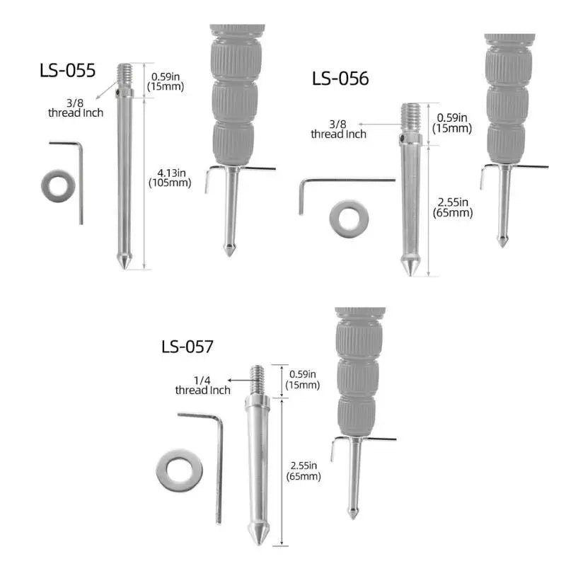 652F 3/8in 1/4in Thread Stainless Steel Ground Tripod Foot Metal Mount Adapter for Monopod Camera Accessories Zpaxo