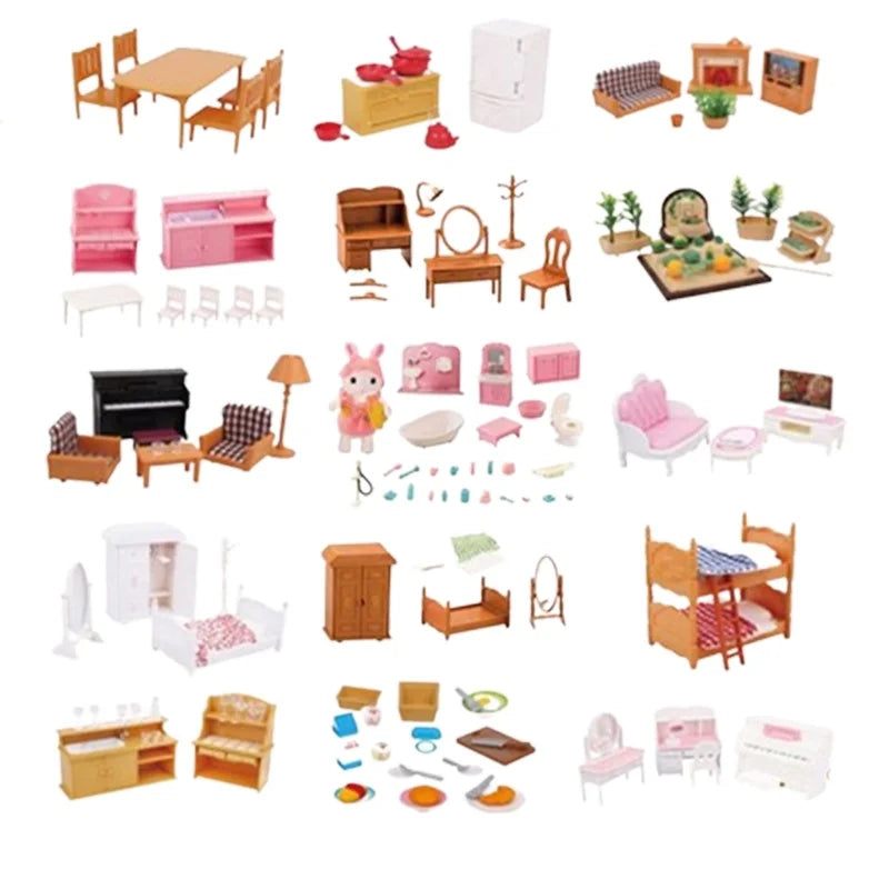 1 12 Forest Family Dollhouse Furniture Montessori Miniature Doll