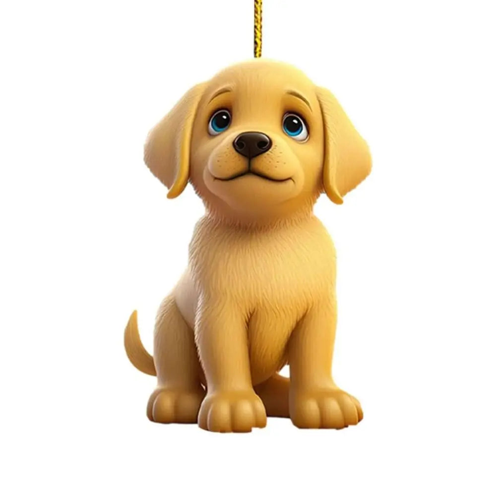 2D Dog Christmas Tree Hanging Pendants Cartoon Decorative Cartoon Dog Car Pendant Hanging Acrylic Dog Christmas Tree Charms Door Zpaxo A